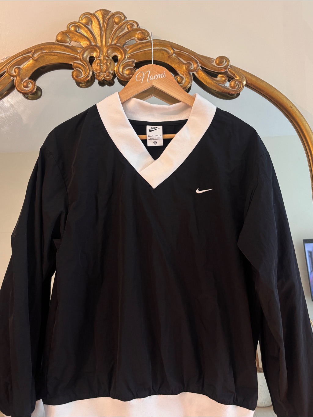 Nike Black Top With White V-Neck Trim